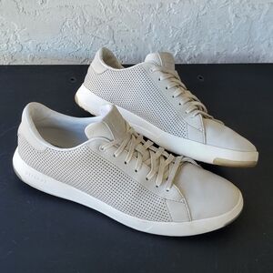 Cole Haan Grand OS Leather Sneakers Men Size 9 M Lace Up Low Top Gray Casual